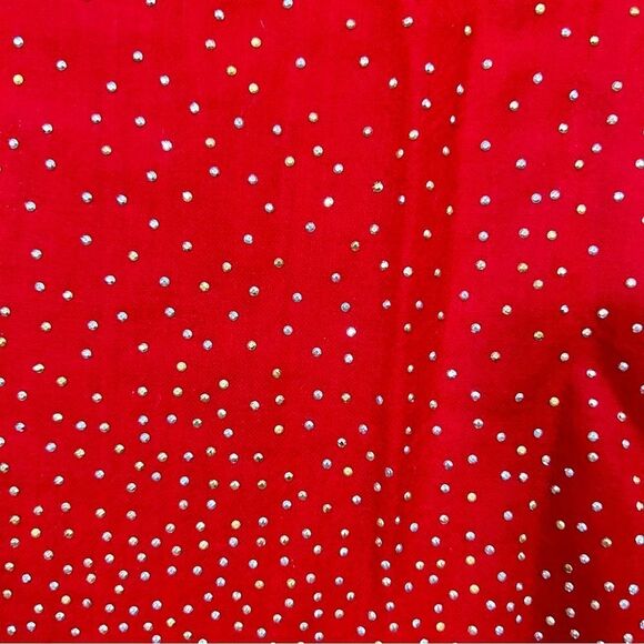 VINTAGE GALLERIA RED STUDDED CASHMERE SCARF MADE IN ITALY - Picture 6 of 10